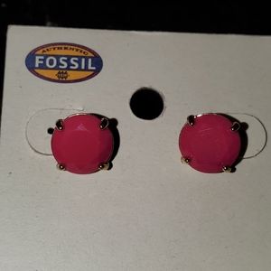 Pink Fossil Earrings